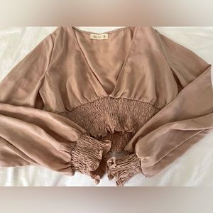 Cropped blush blouse